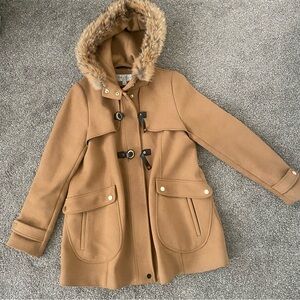 Trina Turk Elizabeth Toggle Wool Coat Camel Tan Women’s 10